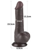 Crni realistični dildo - Sliding Skin 19 cm - Image 6