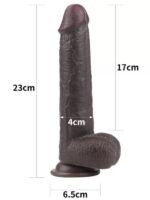 Crni realistični dildo - Sliding Skin 22 cm - Image 6