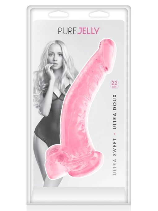 dildo-pure-jelly-pink-22-cm~ Mekani prozirni dildo - Pure Jelly Pink 18.5 cm - Image 1