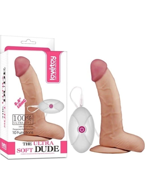 mekani-realisticni-vibro-dildo-ultra-soft-22-cm~ Mekani realistični vibro dildo - Ultra soft 22 cm - Image 1