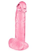 Prozirni dildo sa testisima - Pure Jelly Pink 20 cm - Image 2