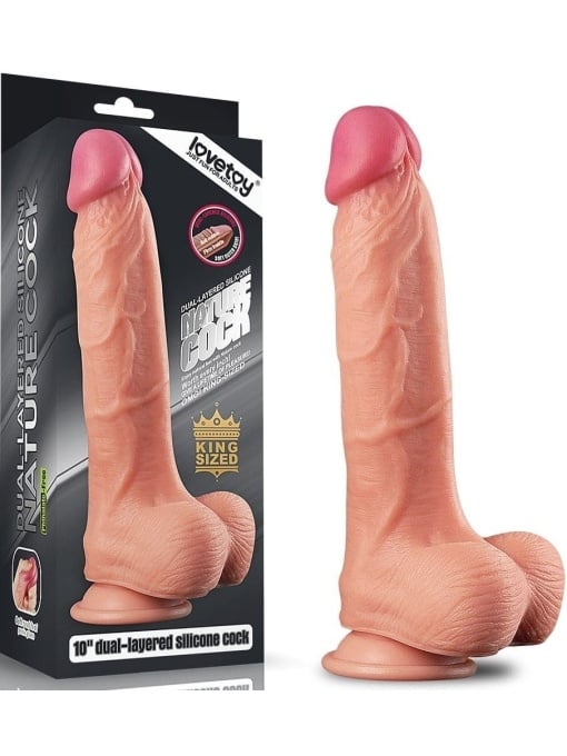 realisticni-dildo-dual-layer-platinum-25-cm~ Realistični dildo - Dual Layer Platinum 25 cm - Image 1