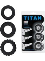 Set prstenova za penis i testise - Titan X3 Blue - Image 4