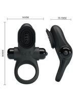 Vibro prsten za penis - Četkica Crni - Image 6