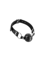 Crna kugla za usta sa rupicama - Tentation - Image 2