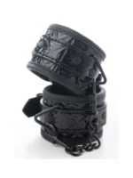 Crne veze za ruke sa crnim lancem - Image 2