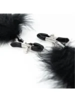 Štipaljke za bradavice pufnaste crne - Image 2