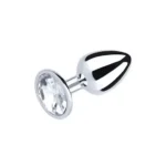 Metalni analni plug - Beli kristal veličina S