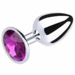 Metalni analni plug Lila kristal - Veličina S