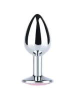 Metalni analni plug Pink kristal - Veličina S - Image 3