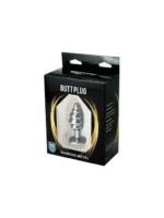 Metalni analni plug - Rebrasti Beli veličina S - Image 2