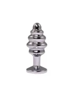 Metalni analni plug - Rebrasti Beli veličina S - Image 3
