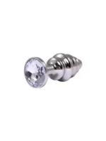 Metalni analni plug - Rebrasti Beli veličina S