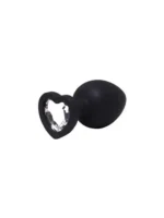 Silikonski analni plug - Srce crni veličina S