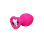 Silikonski analni plug - Srce pink veličina S