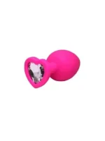 Silikonski analni plug - Srce pink veličina S