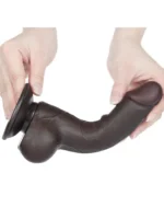 Crni realistični dildo - Sliding Skin 19 cm - Image 4
