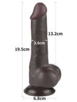 Crni realistični dildo - Sliding Skin 19 cm - Image 7