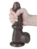 Crni realistični dildo - Sliding Skin 20 cm - Image 3