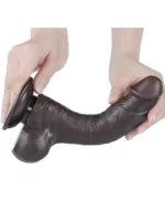 Crni realistični dildo - Sliding Skin 20 cm - Image 5