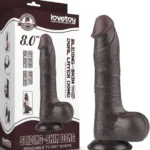 Crni realistični dildo - Sliding Skin 20 cm