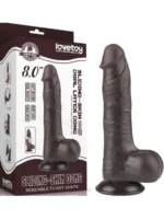 Crni realistični dildo - Sliding Skin 20 cm