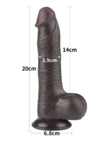 Crni realistični dildo - Sliding Skin 20 cm - Image 7
