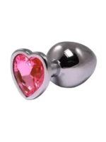 Metalni analni plug Srce Pink - Veličina S