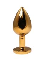 Metalni analni plug zlatni sa crnim kristalom - Veličina M - Image 2