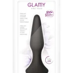 Silikonski analni plug - Glamy First Black M