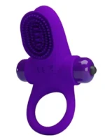 Vibro prsten za penis - Četkica Lila - Image 4