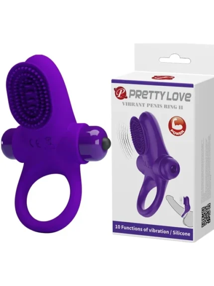 Vibro prsten za penis - Četkica Lila