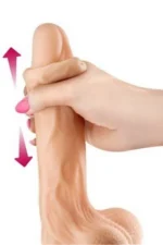 Dildo sa pomičnom kožicom - Real Jo 17,5 cm - Слика 2