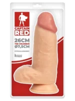 Extra debeo dildo prečnika Ø 7,5 cm - Captain Red