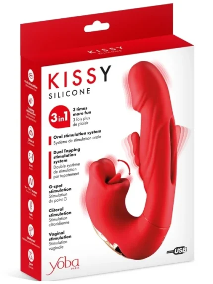 Multifunkcionalni vibrator 3u1 - Kissy Red