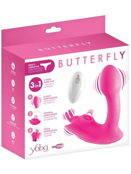 Vaginalo - klitoralni vibrator 3u1 - Yoba Butterfly