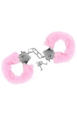 Metalne lisice sa krznom - Sweet Caress Pink - Image 2