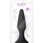 Silikonski analni plug - Glamy First Black L