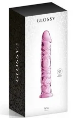 Stakleni dildo - Glossy 4 Pink