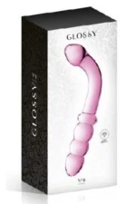 Stakleni dildo - Glossy 8 Pink